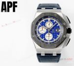 APF Swiss Audemars Piguet Royal Oak Offshore 3126 Chronograph Watch Blue Leather Strap